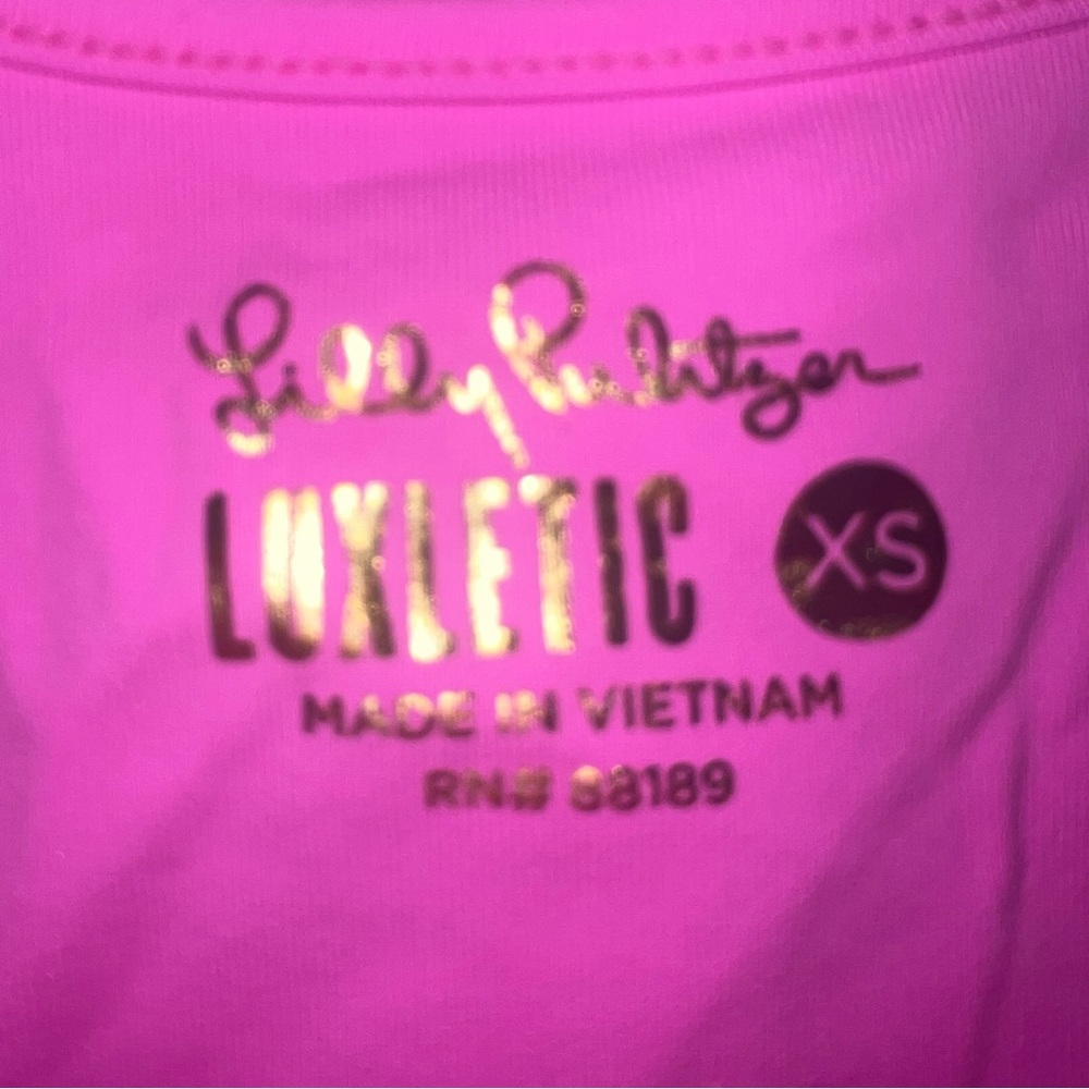 Lilly Pulitzer Pink Athletic Tank Top XS | Stretch Activewear Performance Top - Picture 3 of 7